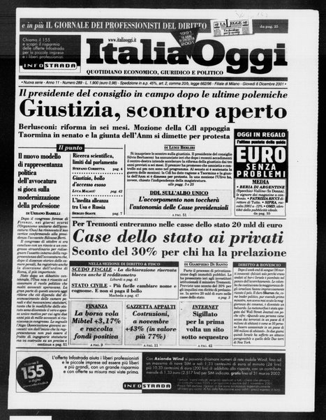 Italia oggi : quotidiano di economia finanza e politica